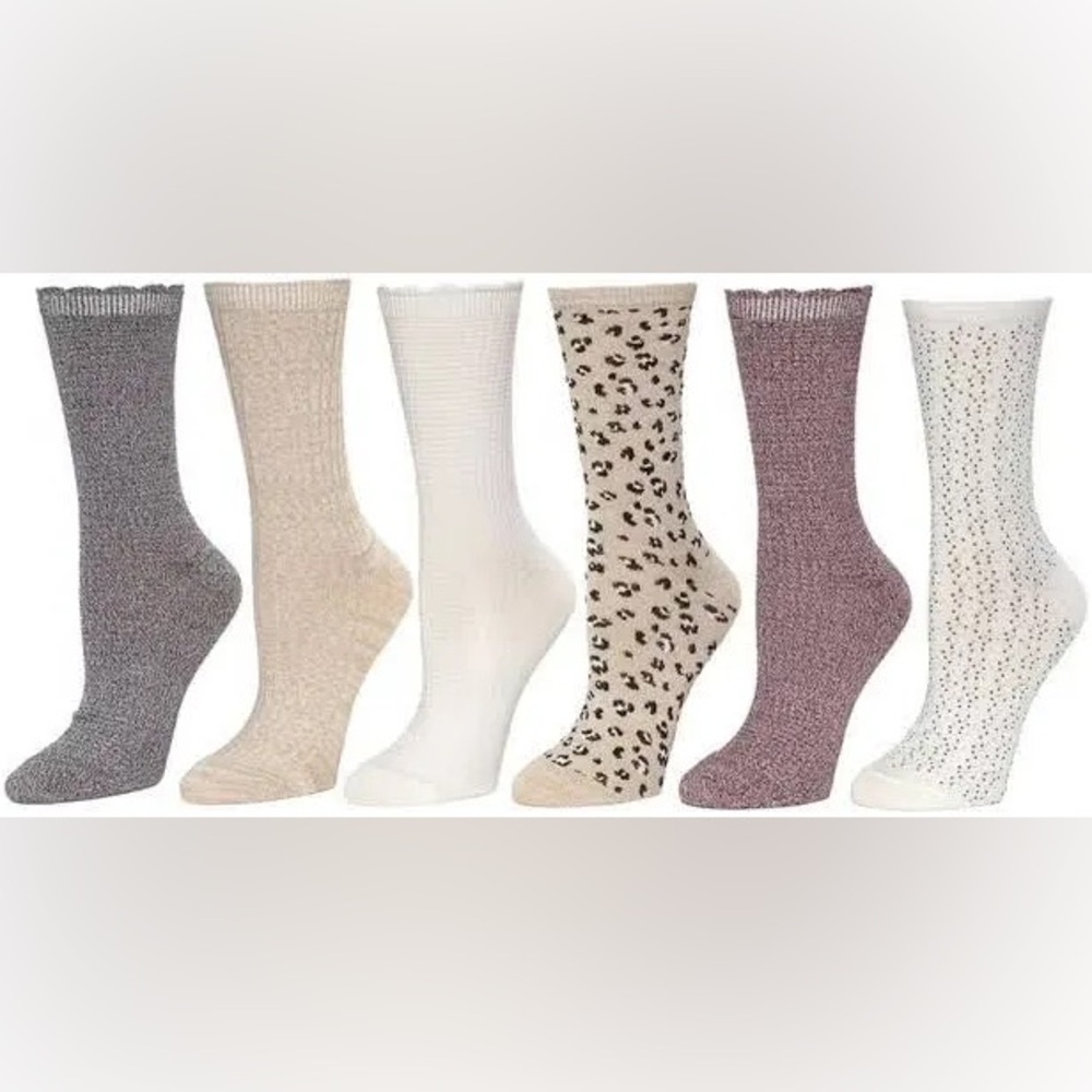 NWT Cuddl Duds 6-Pack Super Soft Cozy Crew Socks Fits Women’s Shoe sizes 4-10 - Picture 3 of 8